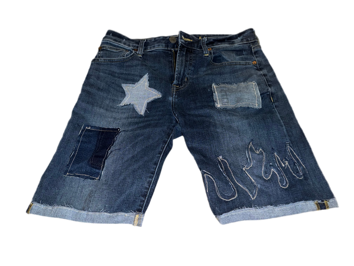 Remixed AE Patchwork Denim Shorts